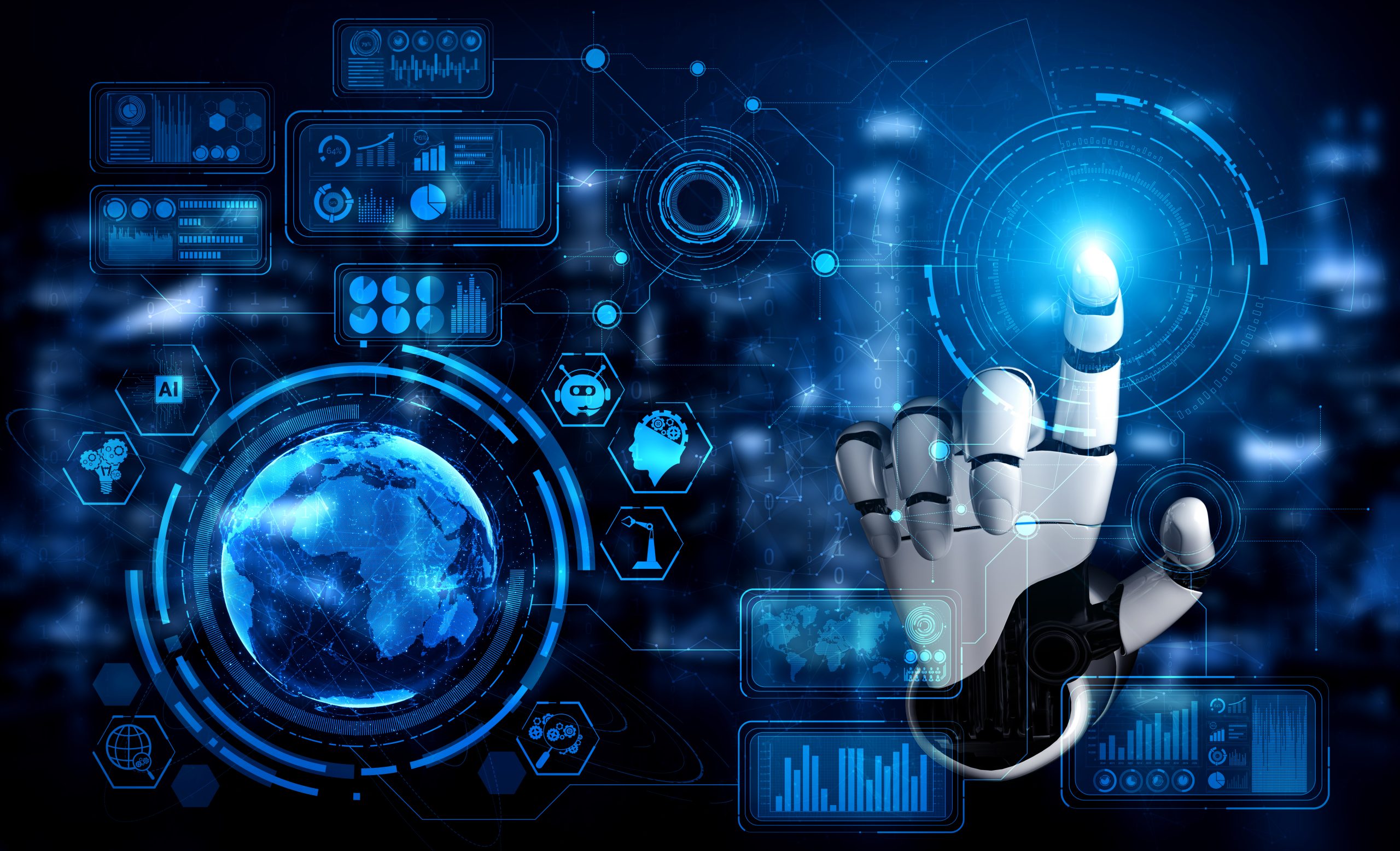 Future artificial intelligence robot and cyborg.